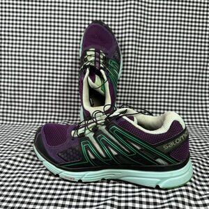 Salomon X-Mission 3 Trail Running Women's Shoes Purple Green Size 8.5